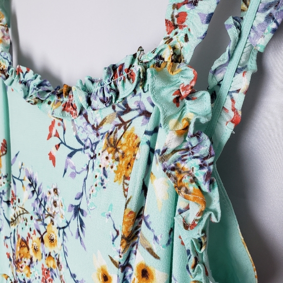 Lulus NWT Sunny Meadow Sage Floral Tie-Back Dress - Picture 8 of 8